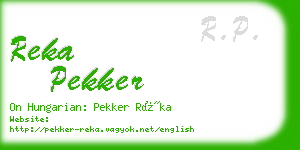 reka pekker business card